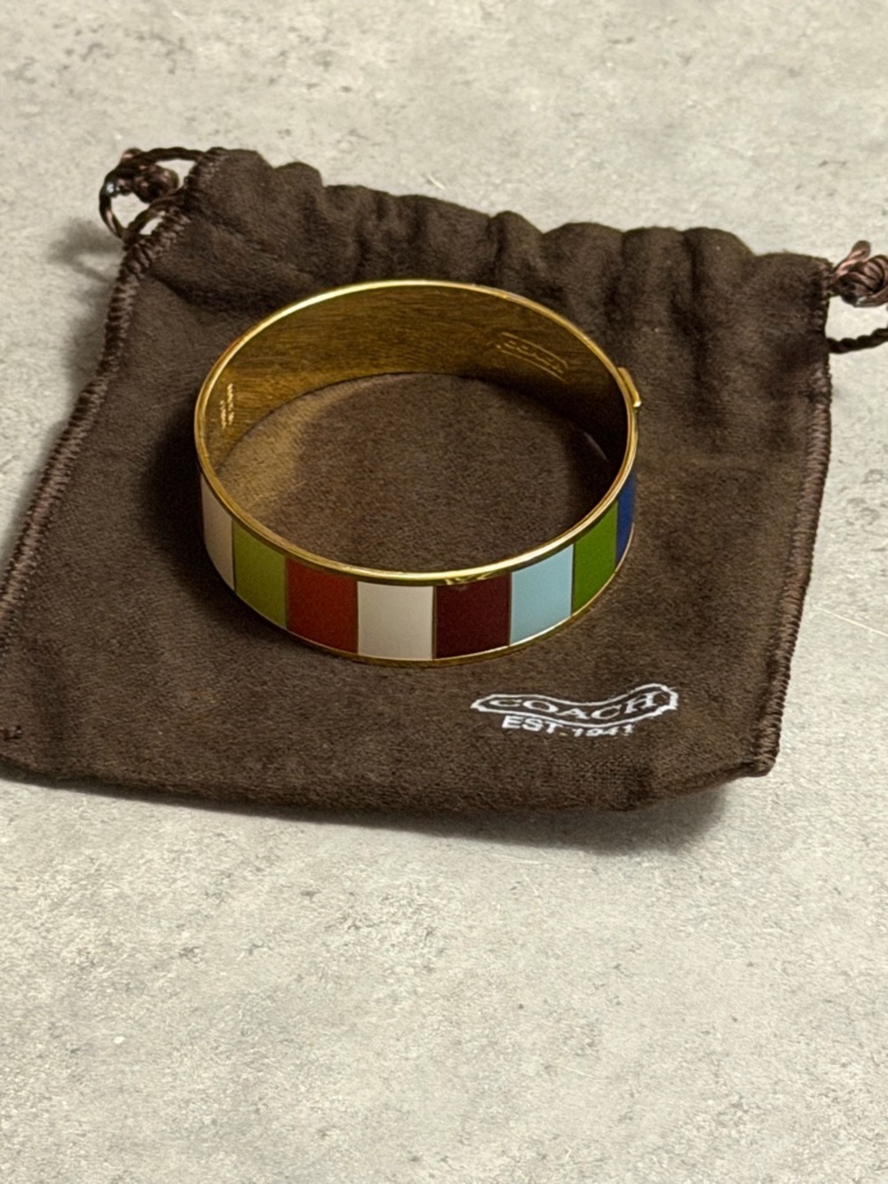COACH LEGACY STRIPE BANGLE W/ DUSTBAG